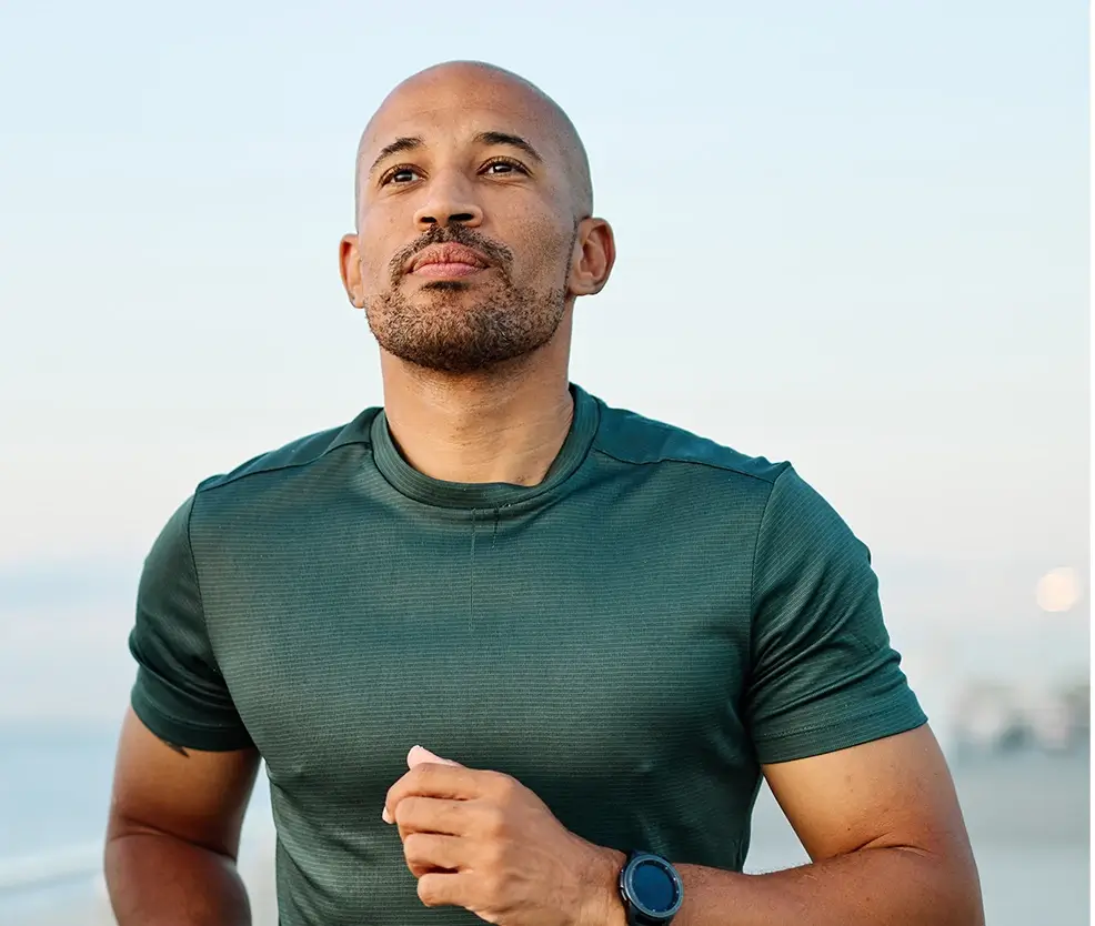 Man running outside