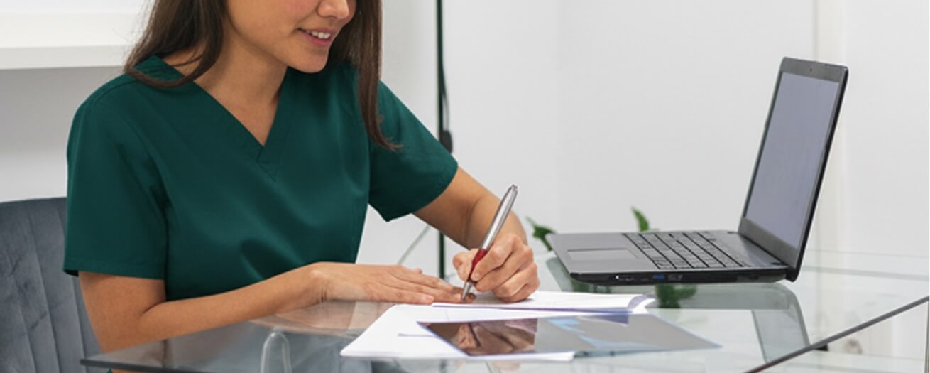 Medical provider taking notes